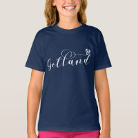 Gotland Flag Heart Script Design, Zweden T-Shirt