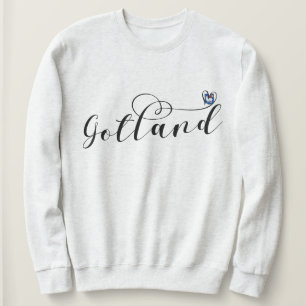 Gotland Flag Heart Script Design, Zweden Trui