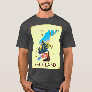 Gotland Zweedse eilandreisposter T-shirt