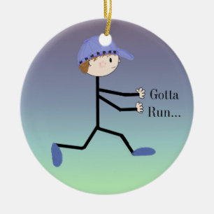 Gotta Run Male Running Figuur Keramisch Ornament