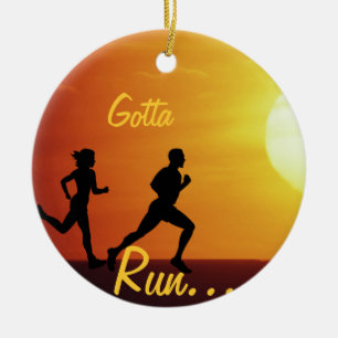 GOTTA RUN - MOTTO VOOR RUNNERS - CHRISTMASORNATIE KERAMISCH ORNAMENT
