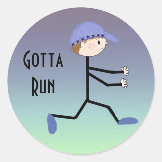 Gotta Run Ronde Sticker (Voorkant)