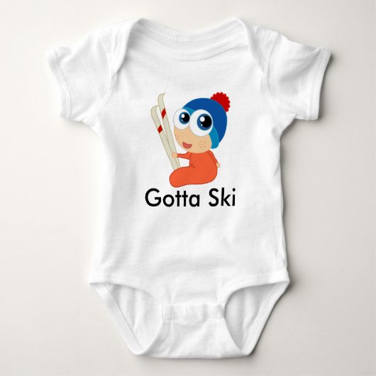 Gotta Ski Baby Creeper Romper (Voorkant)