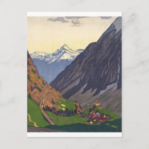 Gotthard Pass bergpas in de Alpen Briefkaart