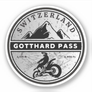 Gotthardpas Zwitserse-Alpen motorfietstocht Sticker