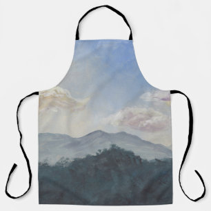 Gouache Blue Mountains: levendige Natuur scene Schort