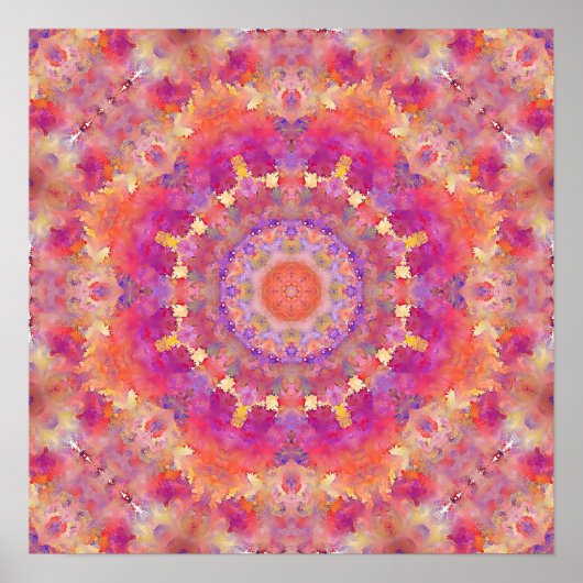 Gouache Mandala 1 Poster (Voorkant)
