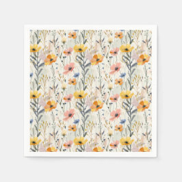 Gouache Meadow Flowers Patroon Servet