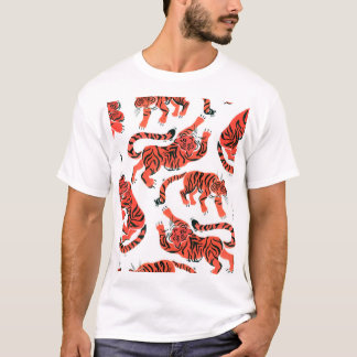 Gouache Tijgers Naadloos Patroon T-shirt