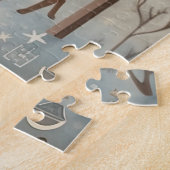 Gouache Vintage Kerstmis Legpuzzel (Zijkant)