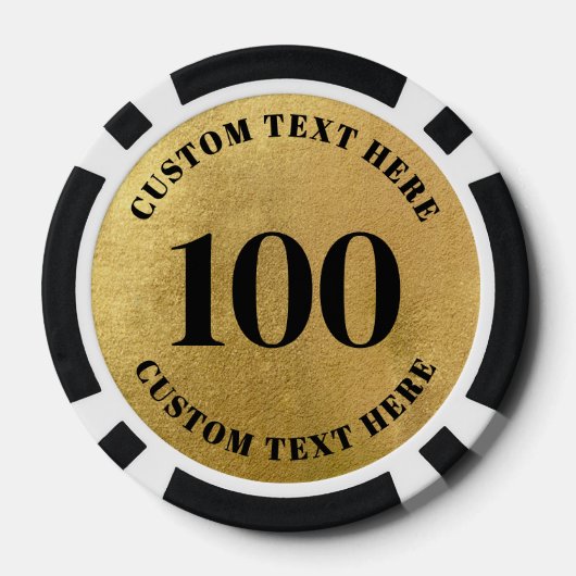 Goud 100 Genummerd Poker Chips (Achterkant)