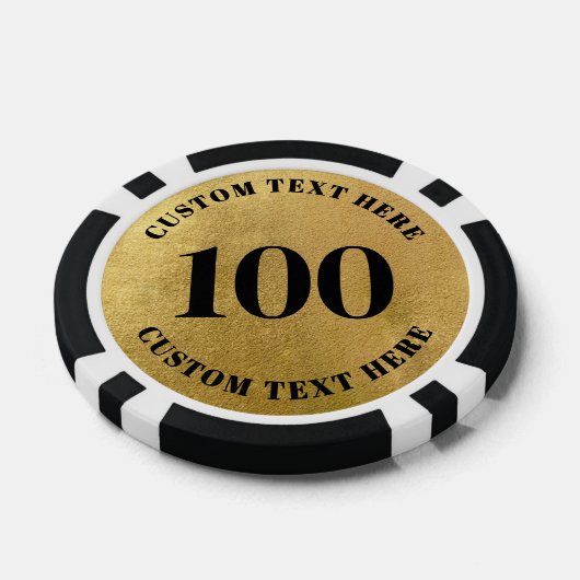 Goud 100 Genummerd Poker Chips (Enkel)