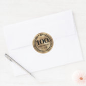Goud 100e Jubileum Zakelijke Logo Ronde Sticker (Envelop)