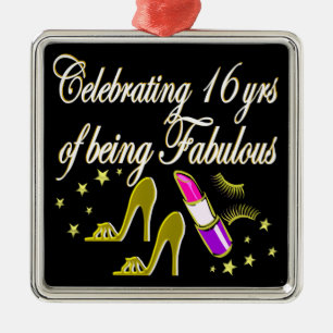 GOUD 16 & FABULOUS DIVA DESIGN METALEN ORNAMENT