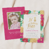 Goud 1e verjaardag Luau Party Uitnodigingen