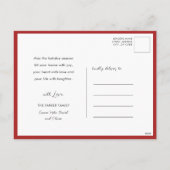 Goud 2025 Feestelijke Kerst Pine Bough Rode Bloeme Feestdagenkaart (Achterkant)