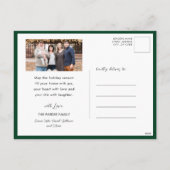 Goud 2025 Feestelijke Kerstmis Pine Bough Red Foto Feestdagenkaart (Achterkant)