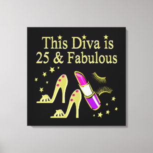 GOUD 25 EN FANTASTISCH DIVA DESIGN CANVAS AFDRUK