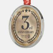 Goud 3e Jubileum Zakelijke Logo Kerst Metalen Ornament (Links)
