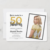 Goud 50 en Fabulous Verjaardagsfeest Kaart (Voorkant)