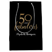 Goud 50 en geweldige verjaardagsgeschenk medium cadeauzakje (Voorkant)