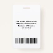 Goud | Aangepaste personeelsfoto, streepjescode, L Badge (Achterkant)