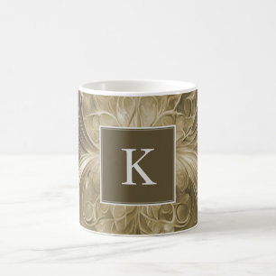 Goud Abstract Bloei Monogram Mok