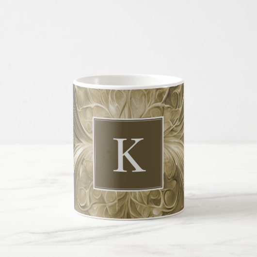 Goud Abstract Bloei Monogram Mok (Center)