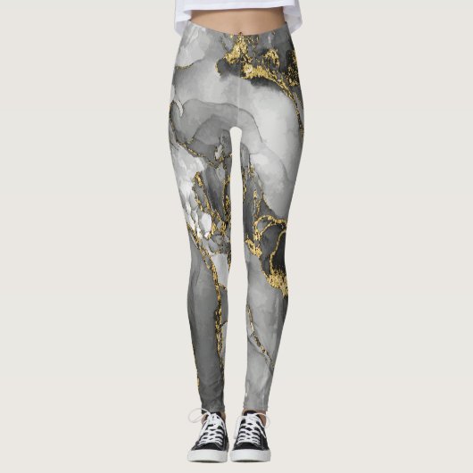 Goud Abstract gepatterd | LEGGINGS (Voorkant)