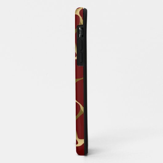 Goud abstract luipaard patroon op rood Case-Mate iPhone case (Achterkant/links)