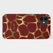 Goud abstract luipaard patroon op rood Case-Mate iPhone case (Achterkant (horizontaal))