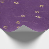 Goud Abstract oog van Peacock Feathers op Paars Cadeaupapier (Hoek)