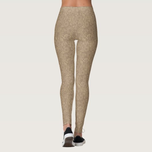 Goud Abstract Taupe Leggings (Achterkant)