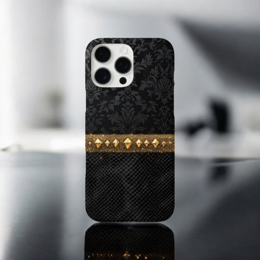 Goud accentueerd Damask Shield Case-Mate iPhone Case