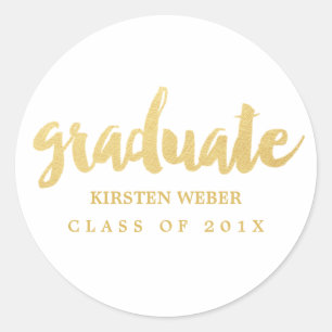 Goud Afstudeerder Afstuderen Sticker Etiketten