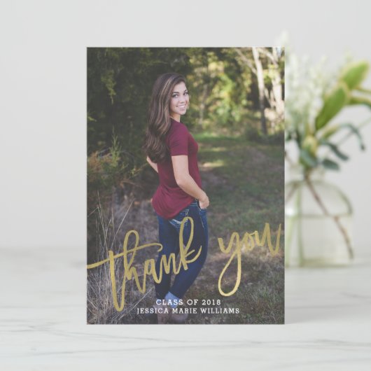 Goud Afstudeerder dank u kaarten (Staand voorkant)