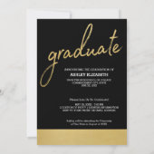 Goud Afstuderen Modern Afstuderen Fotoaankondiging Kaart (Achterkant)