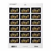Goud afstuderen modern, eenvoudig typografisch adr etiket (Full Sheet)