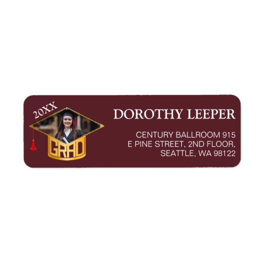 Goud Afstuderen typografie Etiket (Voorkant)