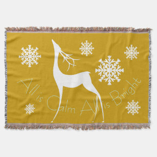 Goud Alles is rustig Alles is helder Herten werpen Deken