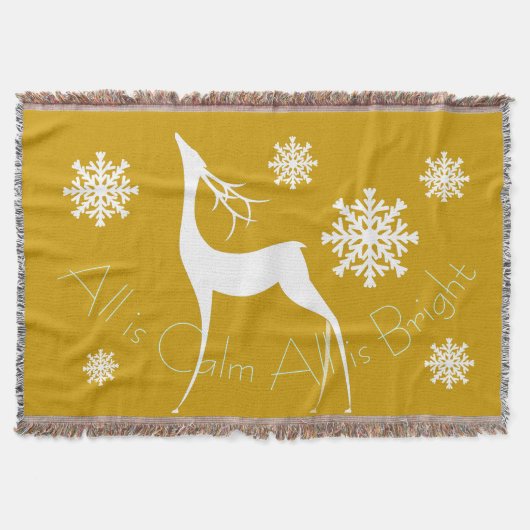 Goud Alles is rustig Alles is helder Herten werpen Deken (Voorkant)