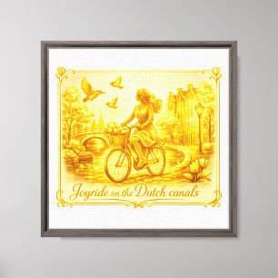 Goud Amsterdam Gebogen Bruggen Charme Canvas Afdruk