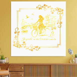 Goud Amsterdam Gebogen Bruggen Charme Canvas Afdruk
