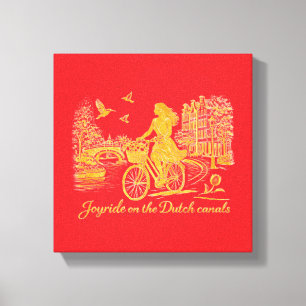 Goud Amsterdam Gebogen Bruggen Charme Canvas Afdruk