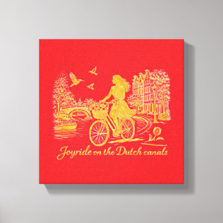 Goud Amsterdam Gebogen Bruggen Charme Canvas Afdruk