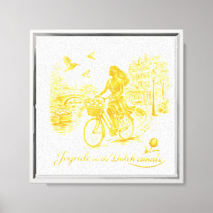 Goud Amsterdam Gebogen Bruggen Charme Canvas Afdruk
