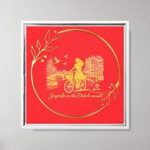 Goud Amsterdam Gebogen Bruggen Charme Canvas Afdruk
