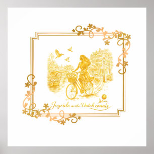 Goud Amsterdam Gebogen Bruggen Charme Poster