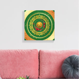 Goud Amsterdam Gebogen BrugUitgerekte Canvasprint Canvas Afdruk