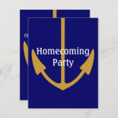 Goud anker op uitnodiging van de Navy Blue Naval P (Voorkant / Achterkant)